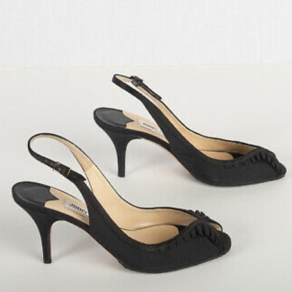 Jimmy Choo Shoes - Jimmy Choo Black Slingback Peep Toe Pump